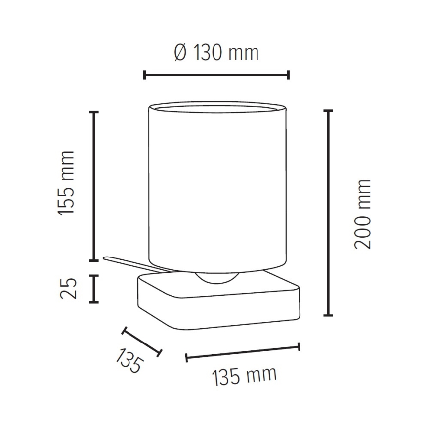 Namizna svetilka JENTA 1xE27/25W/230V hrast - FSC certifikat