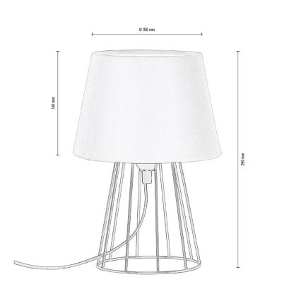 Spot-Light - Namizna svetilka MANGOO 1xE27/40W/230V bela/črna