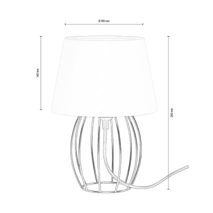 Spot-Light - Namizna svetilka MANGOO 1xE27/40W/230V siva/črna