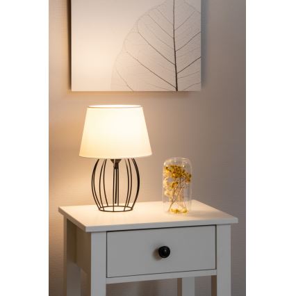 Spot-Light - Namizna svetilka MANGOO 1xE27/40W/230V bela/črna