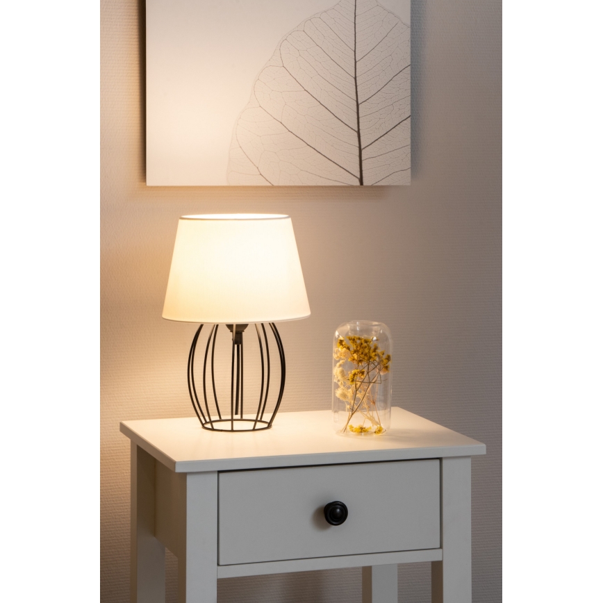 Spot-Light - Namizna svetilka MANGOO 1xE27/40W/230V bela/črna