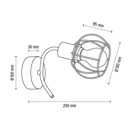 Stenska svetilka VIVIANE 1xE27/60W/230V hrast - FSC certifikat