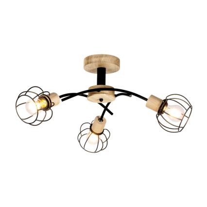 Nadgradni lestenec VIVIANE 3xE27/60W/230V hrast