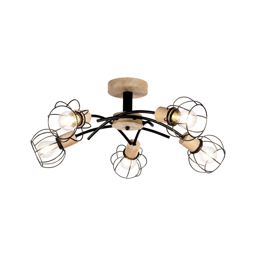 Lestenec VIVIANE 5xE27/60W/230V hrast - FSC certifikat