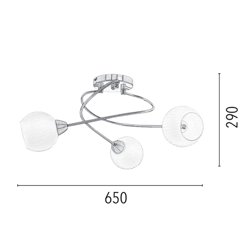 Lestenec PAVIA 3xE27/60W/230V