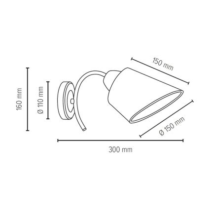 Stenska svetilka METTE 1xE27/40W/230V - FSC certifikat