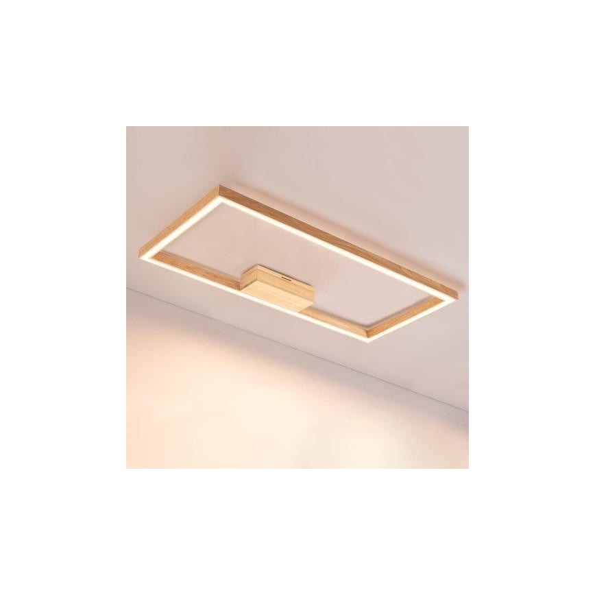 LED Zatemnitvena stropna svetilka RAMME LED/34W/230V + Daljinski upravljalnik mat hrast - FSC certifikat