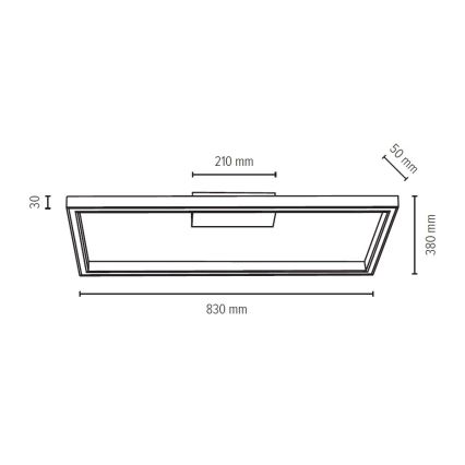 LED Zatemnitvena stropna svetilka RAMME LED/34W/230V mat hrast + Daljinski upravljalnik - FSC certifikat