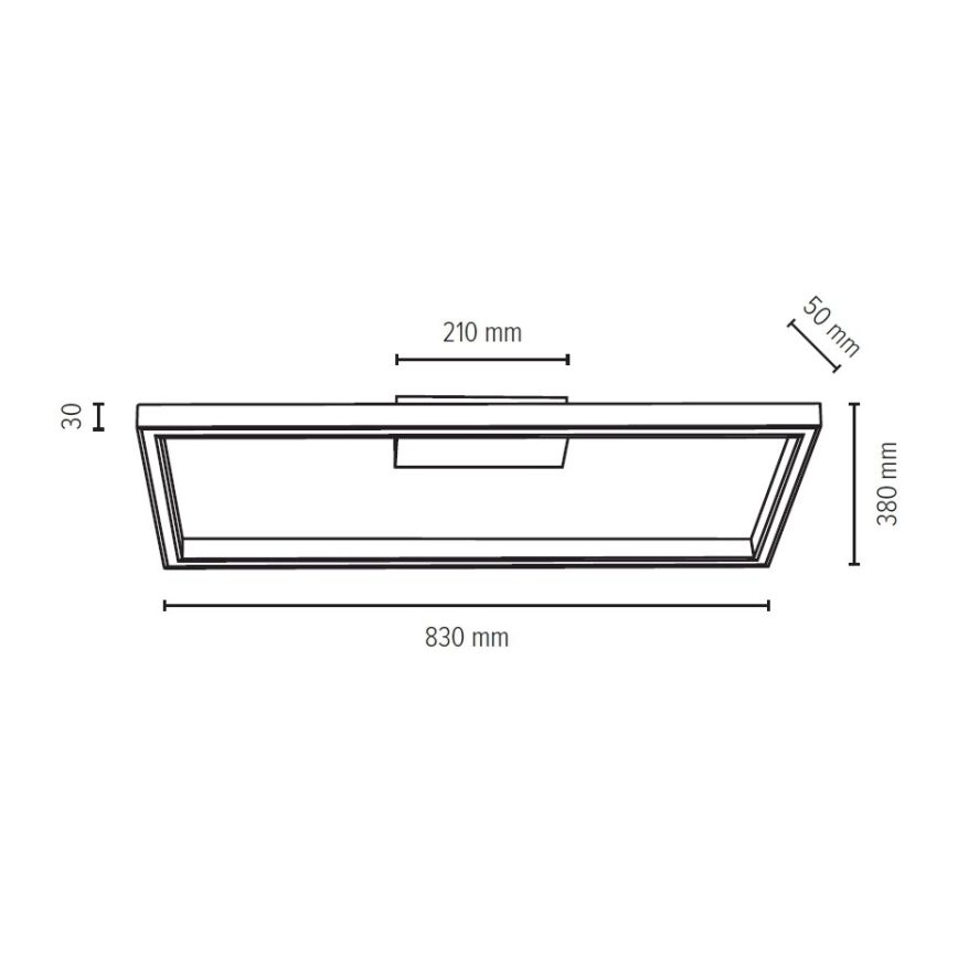 LED zatemnjiva stropna svetilka RAMME LED/34W/230V matni hrast + z daljinskim upravljalnikom