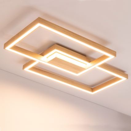 Zatemnjevalna LED stropna svetilka RAMME LED/48W/230V matni hrast + daljinski upravljalnik