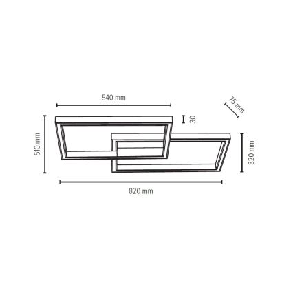 LED Zatemnitvena stropna svetilka RAMME LED/48W/230V + Daljinski upravljalnik mat hrast - FSC certifikat