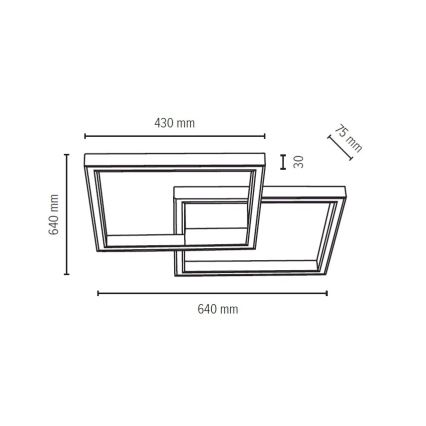 LED Zatemnitvena stropna svetilka RAMME LED/48W/230V + Daljinski upravljalnik mat hrast - FSC certifikat