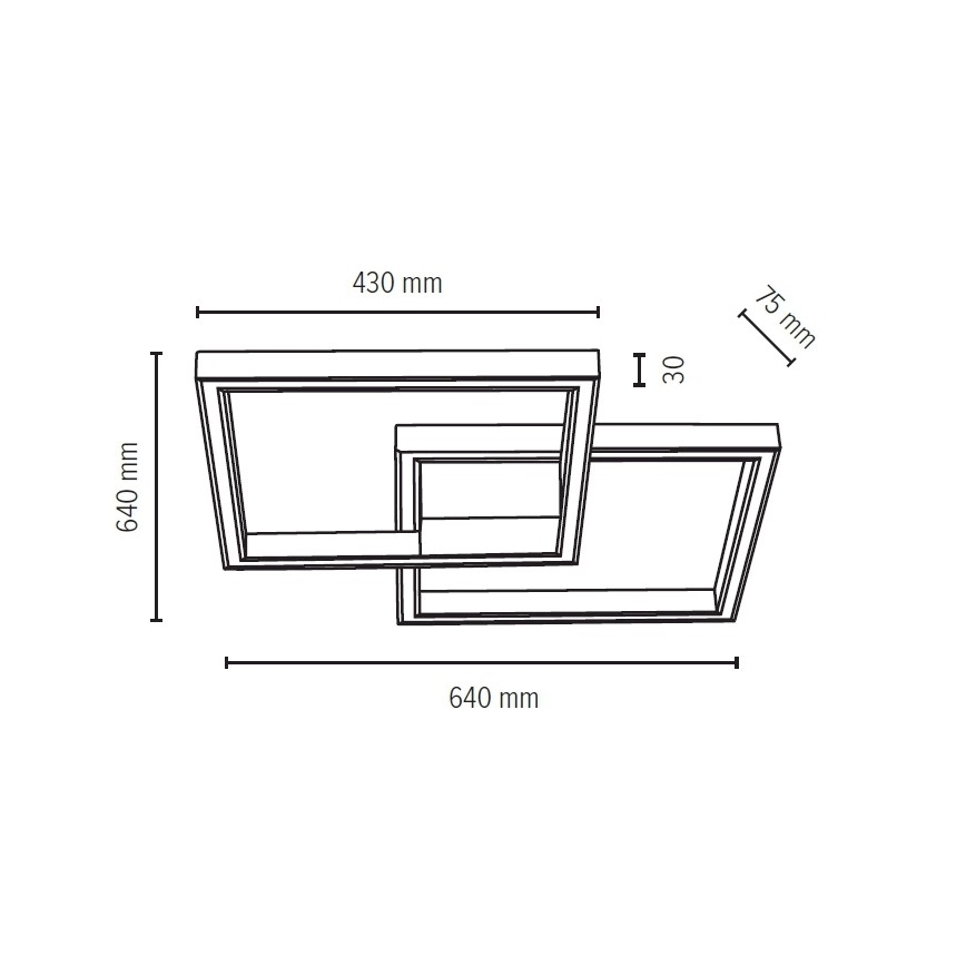 LED Zatemnitvena stropna svetilka RAMME LED/48W/230V + Daljinski upravljalnik mat hrast - FSC certifikat