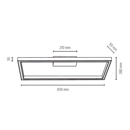 LED Stropna svetilka RAMME LED/34W/230V mat hrast - FSC certifikat