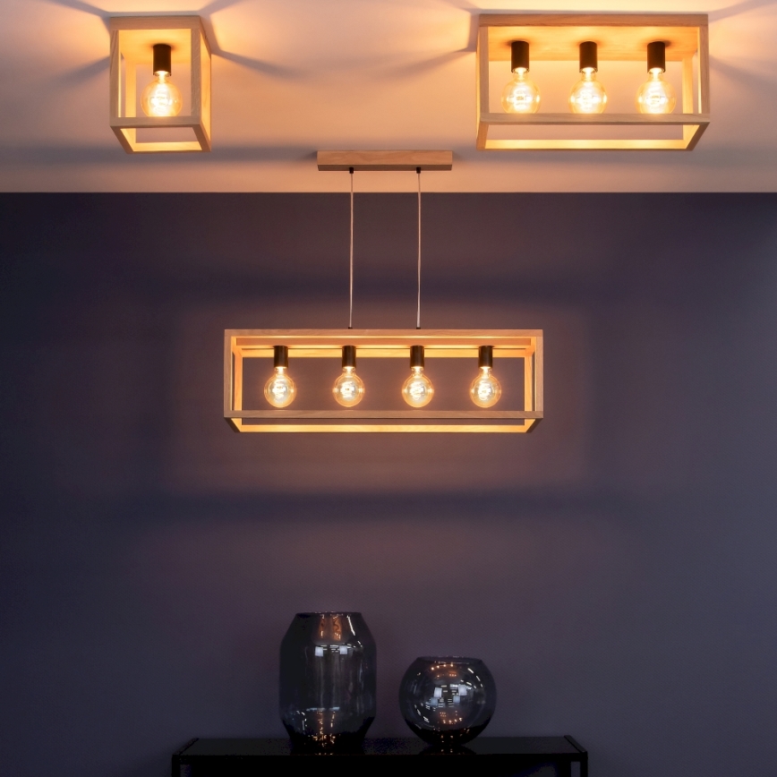 Stropna svetilka KAGO 1xE27/60W/230V mat hrast - FSC certifikat