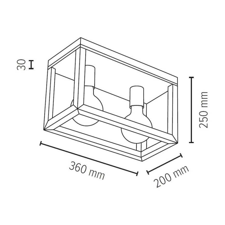 Stropna svetilka KAGO 2xE27/60W/230V mat hrast - FSC certifikat