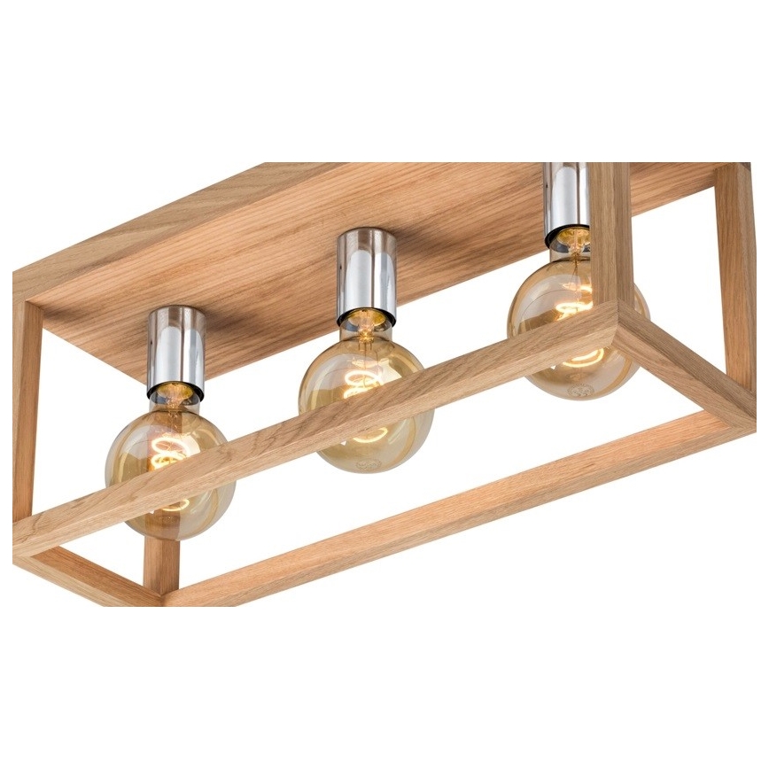 Stropna svetilka KAGO 3xE27/60W/230V mat hrast - FSC certifikat