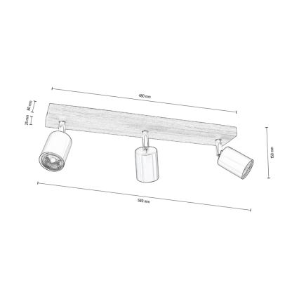 Stropni reflektor MANARA 3xGU10/5W/230V bor