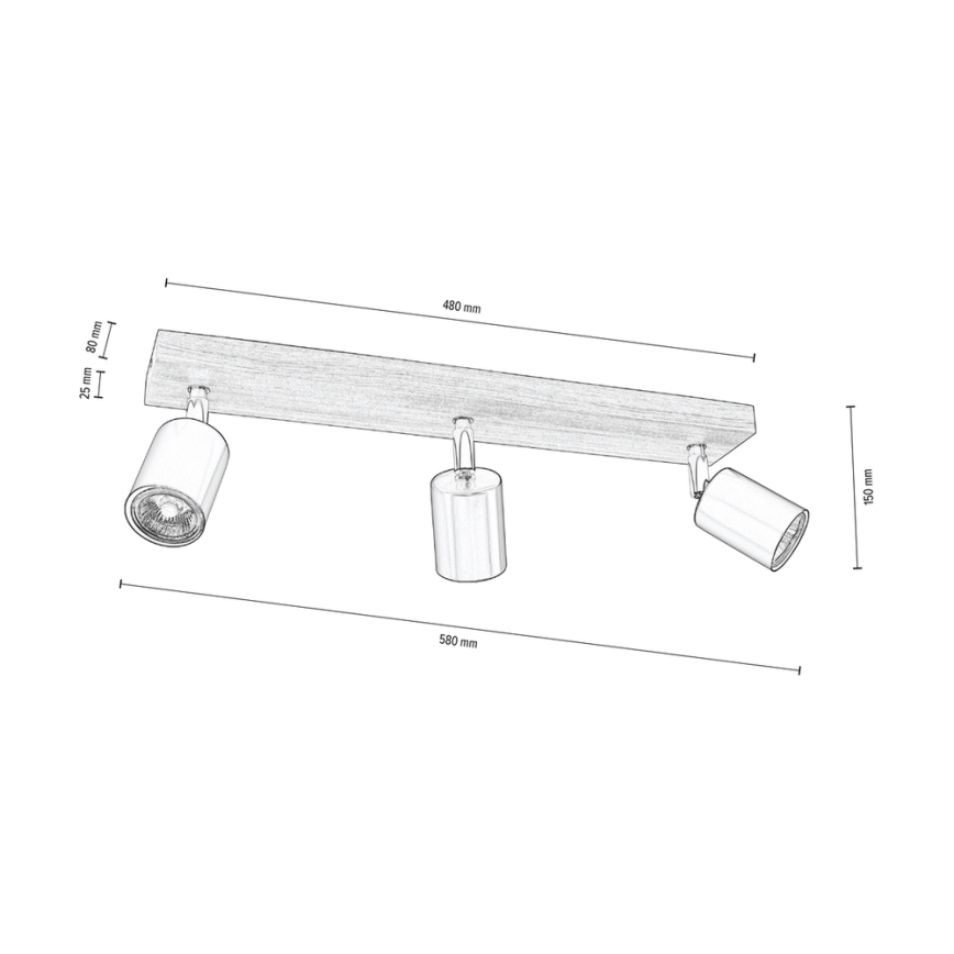 Stropni reflektor MANARA 3xGU10/5W/230V bor