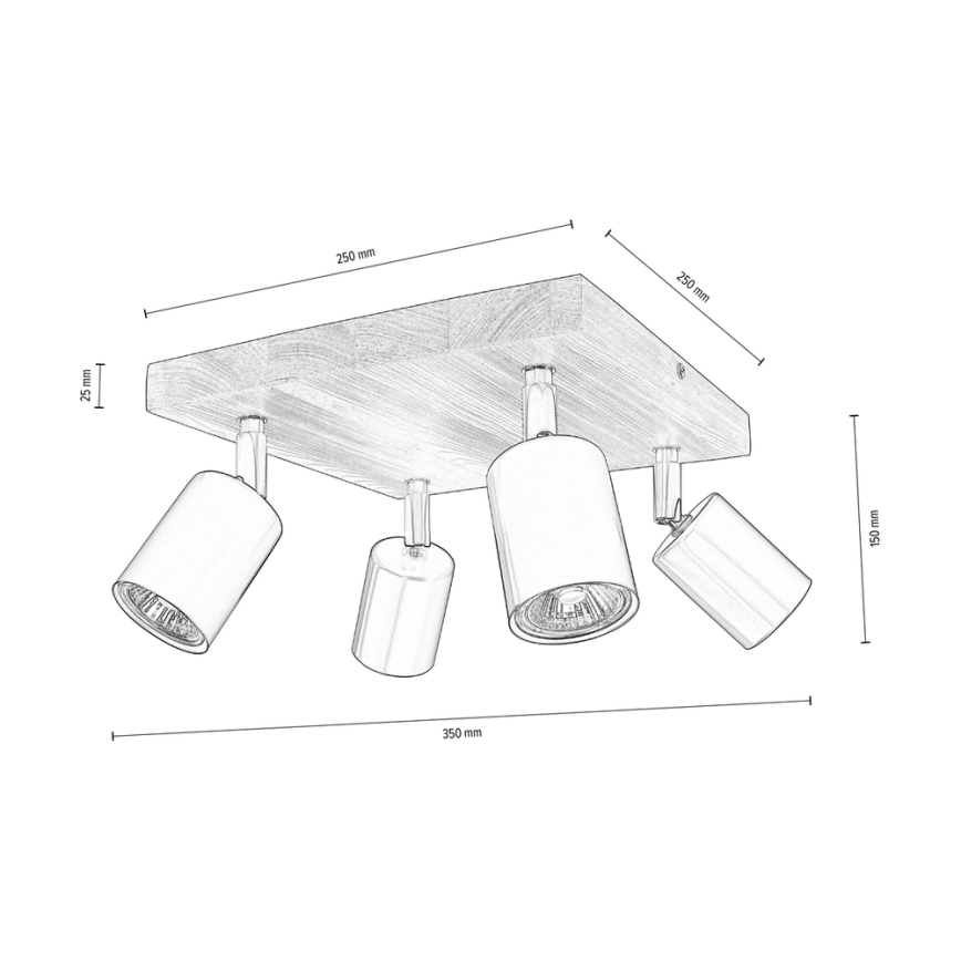 Stropni reflektor MANARA 4xGU10/5W/230V bor