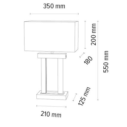 LED Zatemnitvena namizna svetilka HAKON 1xE27/40W+ 2xLED/7,5W/230V 55 cm hrast – FSC certifikat