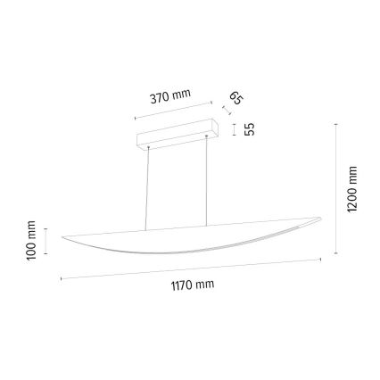 LED Zatemnitveni lestenec na vrvici DUBAI LED/14W/230V hrast – FSC certifikat