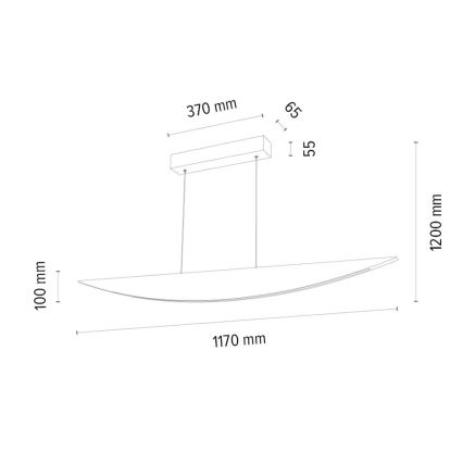 LED Zatemnitveni lestenec na vrvici DUBAI LED/14W/230V hrast – FSC certifikat