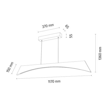 LED Zatemnitveni lestenec na vrvici ZIAD LED/14W/230V hrast – FSC certifikat