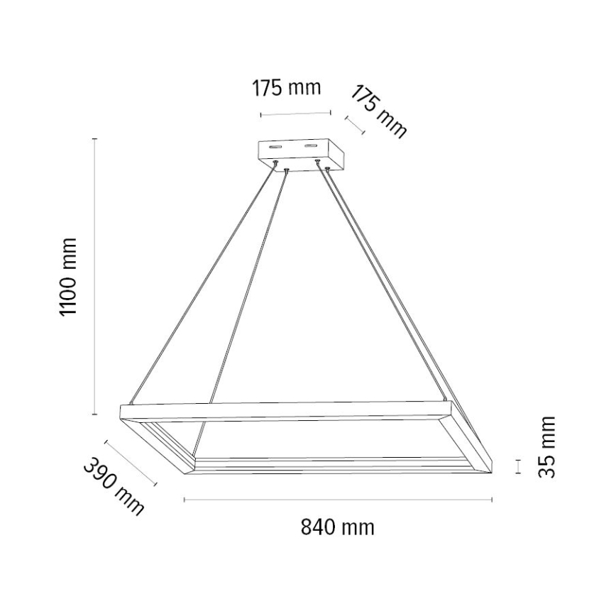 LED Zatemnitveni lestenec na vrvici LEGNO 2xLED/33W/230V hrast – FSC certifikat