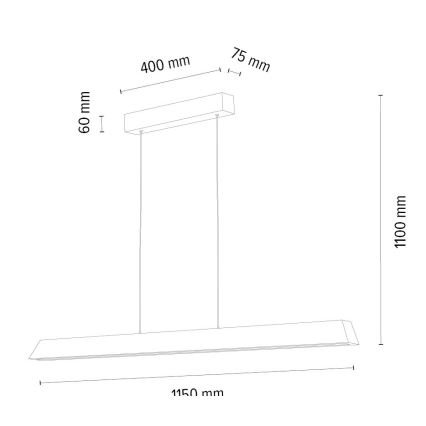 LED Zatemnitveni lestenec na vrvici DEROTT 3xLED/14W/230V hrast – FSC certifikat