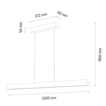 LED Zatemnitveni lestenec na vrvici LEON 3xLED/18W/230V hrast – FSC certifikat