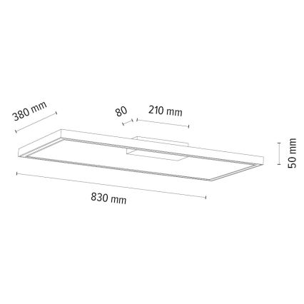 LED Zatemnitvena stropna svetilka RAMME LED/34W/230V hrast – FSC certifikat