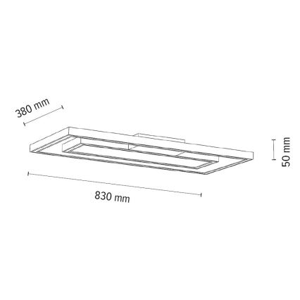 LED Zatemnitvena stropna svetilka RAMME 2xLED/28,5W/230V hrast – FSC certifikat