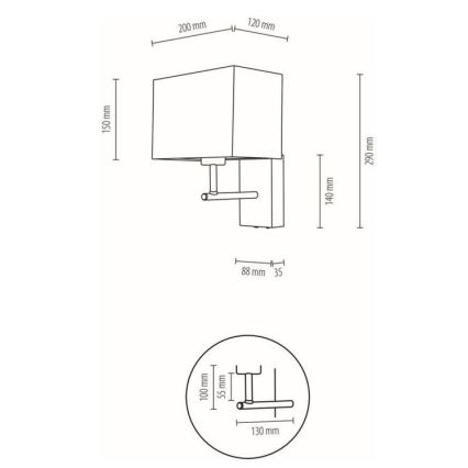 Stenska svetilka BOHO 1xE27/25W/230V hrast – FSC certifikat