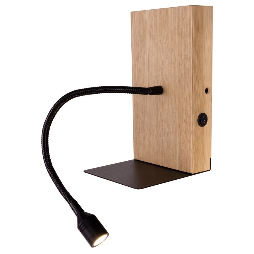 Stenska svetilka LECTOR LED/2,5W/230V USB hrast – FSC certifikat