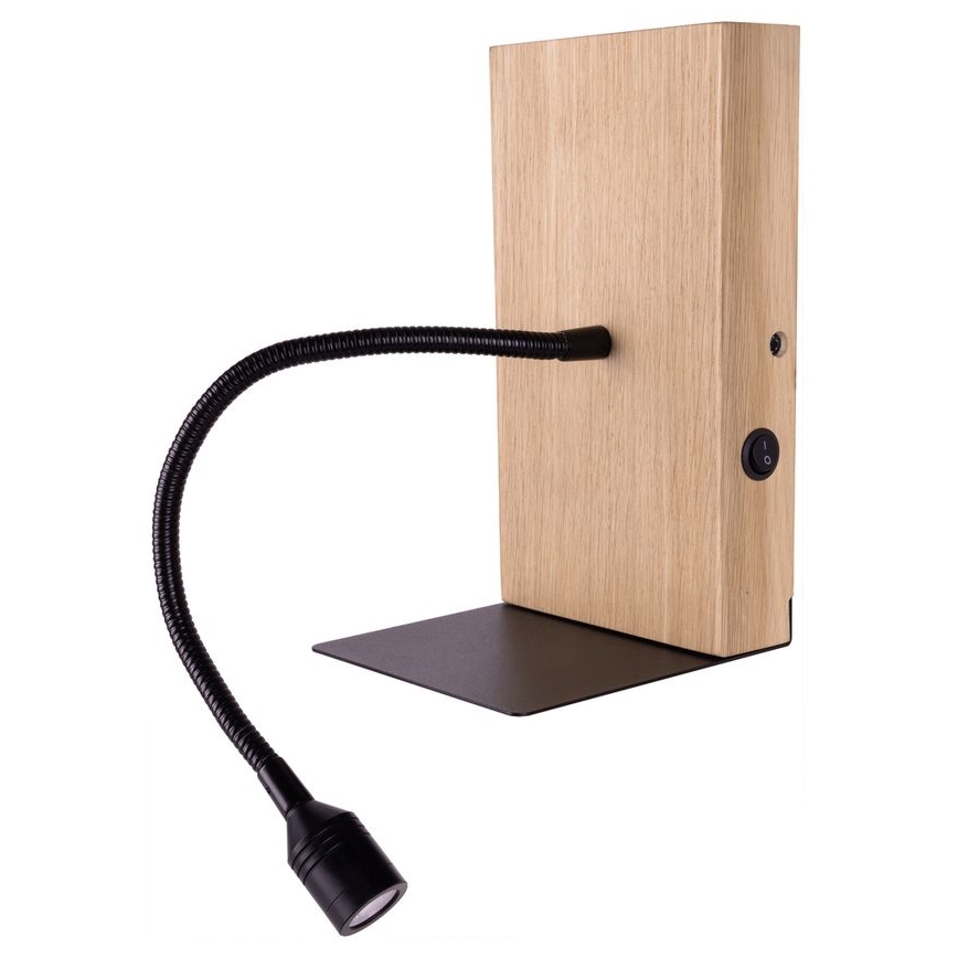 Stenska svetilka LECTOR LED/2,5W/230V USB hrast – FSC certifikat