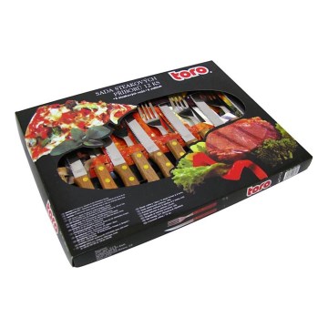 Steak cutlery set 12 kom. nerjaveče jeklo/les