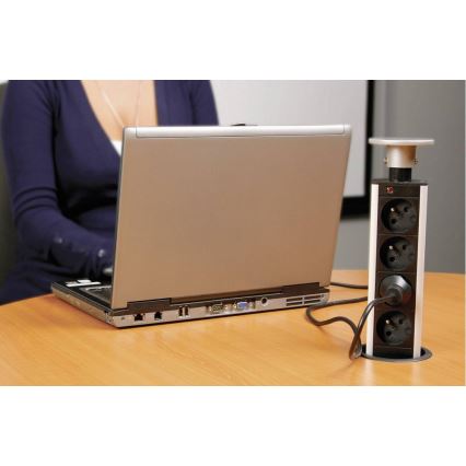 Stebriček z vtičnicami za mizno desko 4x230V