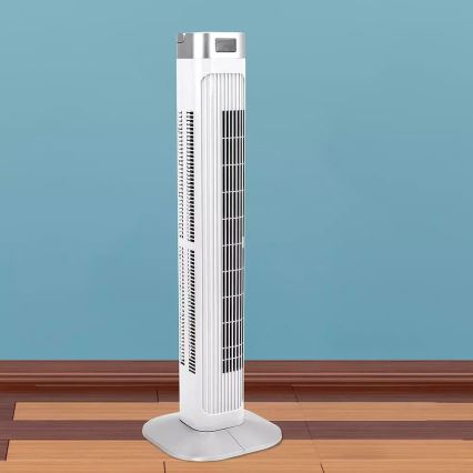 Stebrni ventilator s kazalcem temperature in daljinskim upravljalnikom 55W/230V