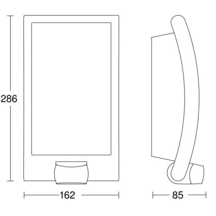 Steinel 009816 - Zunanja stenska svetilka s senzorjem L 22 S 1xE27/60W/230V IP44