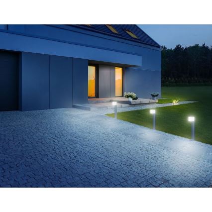 Steinel 055486 - LED Zunanja luč s senzorjem CUBO LED/9,5W/230V IP44 srebrna