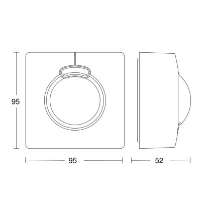 Steinel 057312 - Senzor gibanja HF 3360 DALI-2 IP54 kvadrat bela