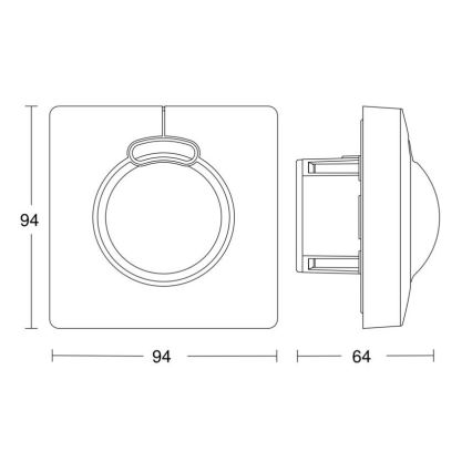 Steinel 057336 - Senzor gibanja HF 3360 DALI-2 IP20 kvadrat bela