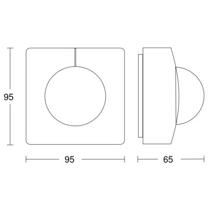 Steinel 058135 - Detektor gibanja IS 3180 V3 KNX IP54 kvadraten bel