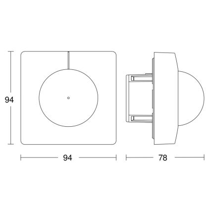 Steinel 058142 - Detektor gibanja IS 3180 V3 KNX kvadraten bel