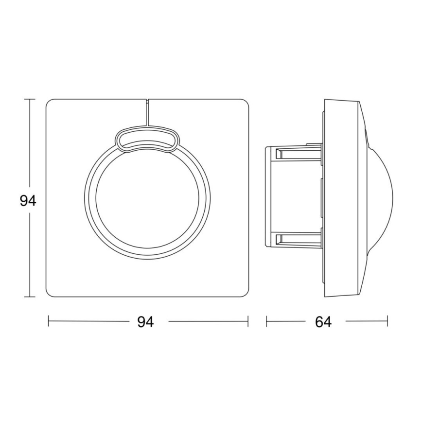 Steinel 058227 - Detektor gibanja HF 3360 V3 KNX kvadraten bel