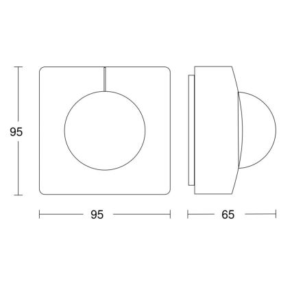 Steinel 058296 - Detektor gibanja IS 345 MX Highbay V3 KNX IP54 kvadraten bel