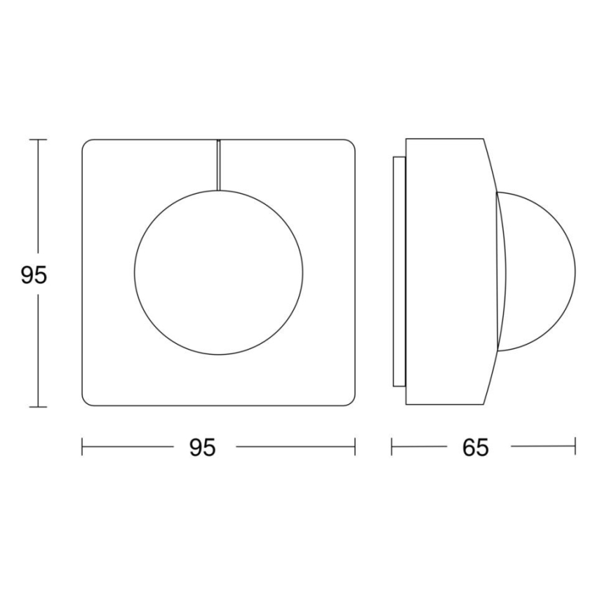 Steinel 058296 - Detektor gibanja IS 345 MX Highbay V3 KNX IP54 kvadraten bel