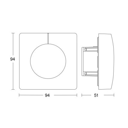 Steinel 058326 - Svetlobni senzor Dual V3 KNX kvadrat bela