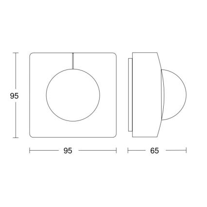 Steinel 058364 - Detektor gibanja IS 3360 MX Highbay V3 KNX IP54 kvadraten bel